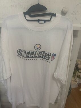 Reebok White Tee with Blue Logo Tag